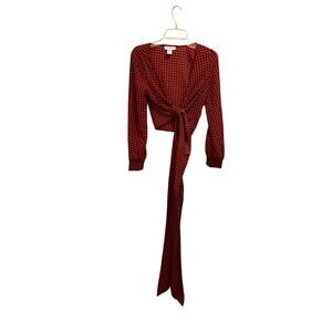 Urban Outfitters Red Checkered Belly Shirt Women’s Small